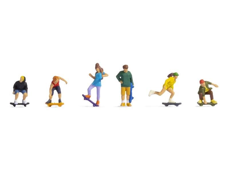 NOCH Figuren Skateboarder H0 Figuren für H0 Modellbahn Anlagen und andere Diorama im Massstab 1:87