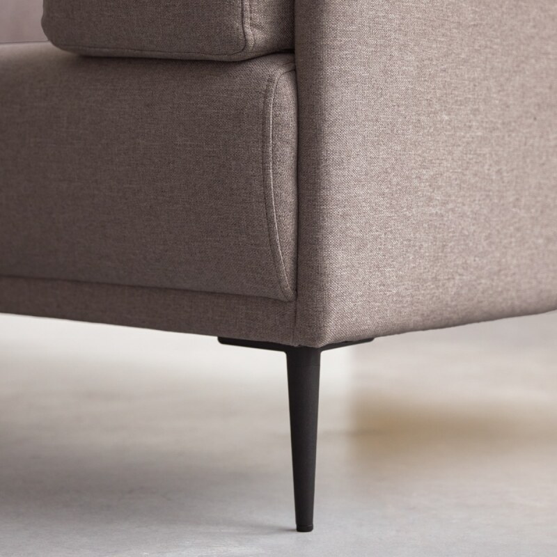 Canapé droit Finn en tissu, 3 places, gris taupe