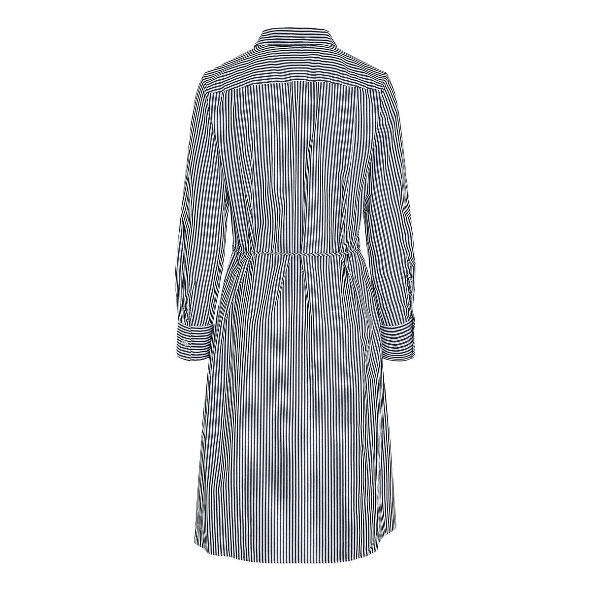 TOMMY HILFIGER<br>Vestido camisa midi de manga comprida, listrado