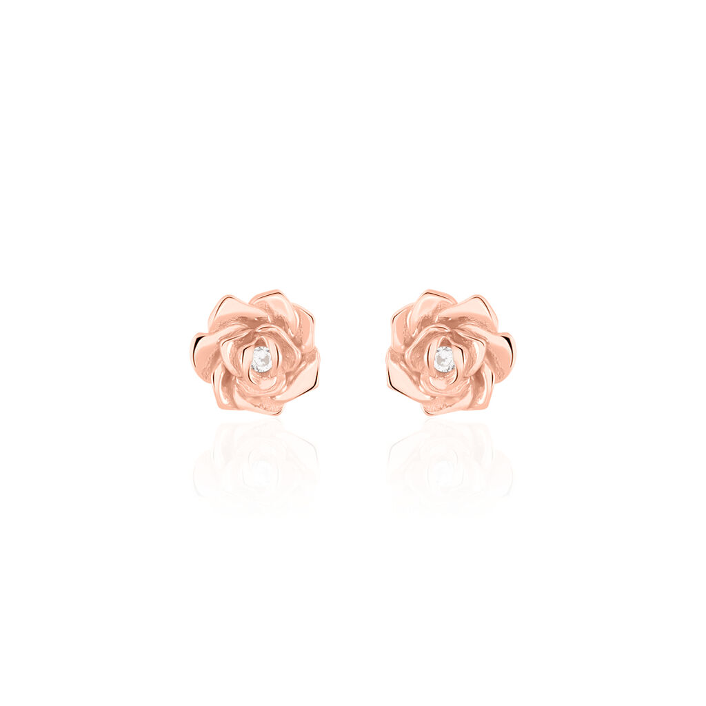 Boucles D'oreilles Puces Jannea Argent Rose Oxyde De Zirconium