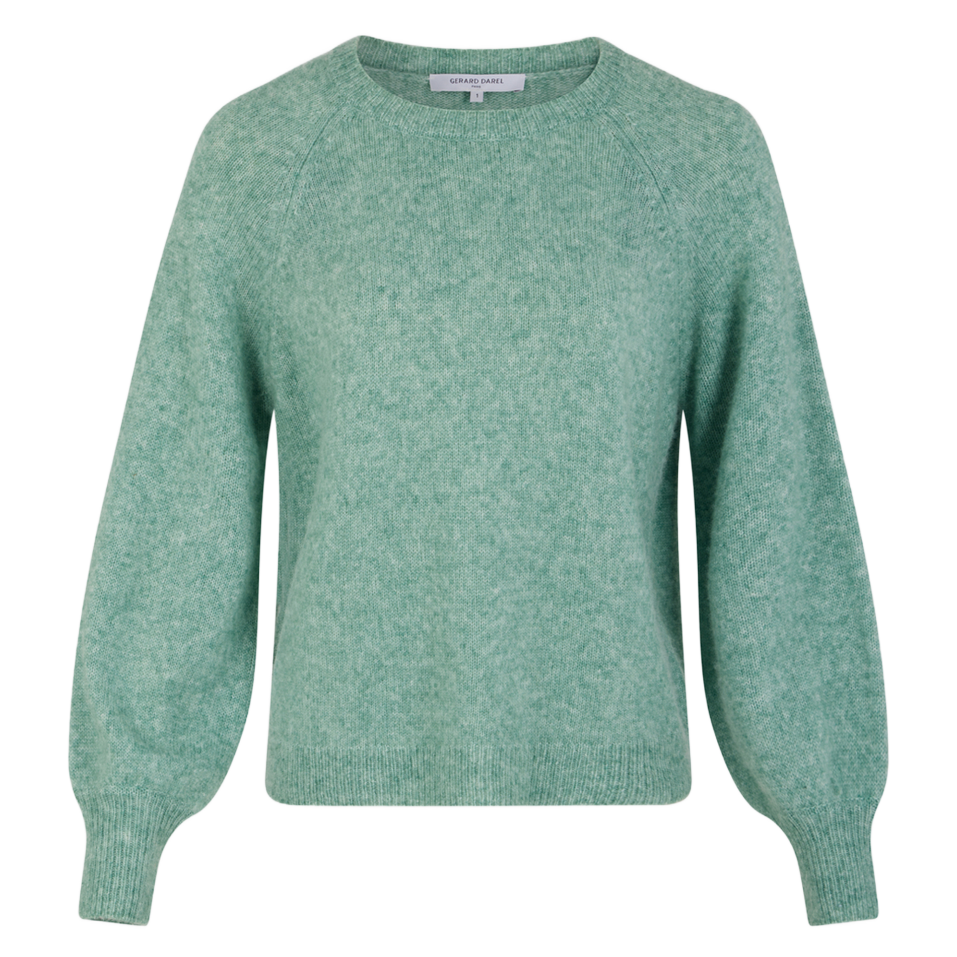 JESABEL - Pull col rond en laine mélangée | Vert