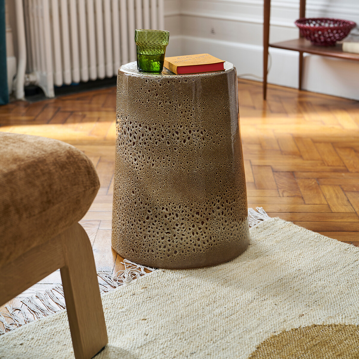 LA REDOUTE INTERIEURS<br>Mesa lateral ou de cabeceira, cerâmica vidrada, Fome
