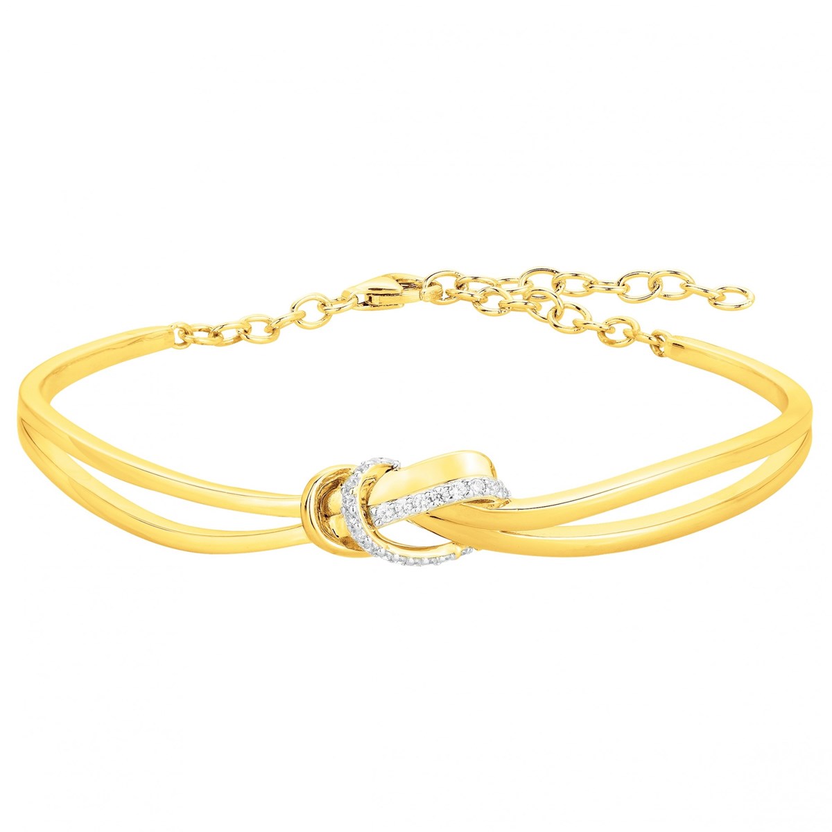 Bracelet en Plaqué Or avec oxyde de zirconium blanc