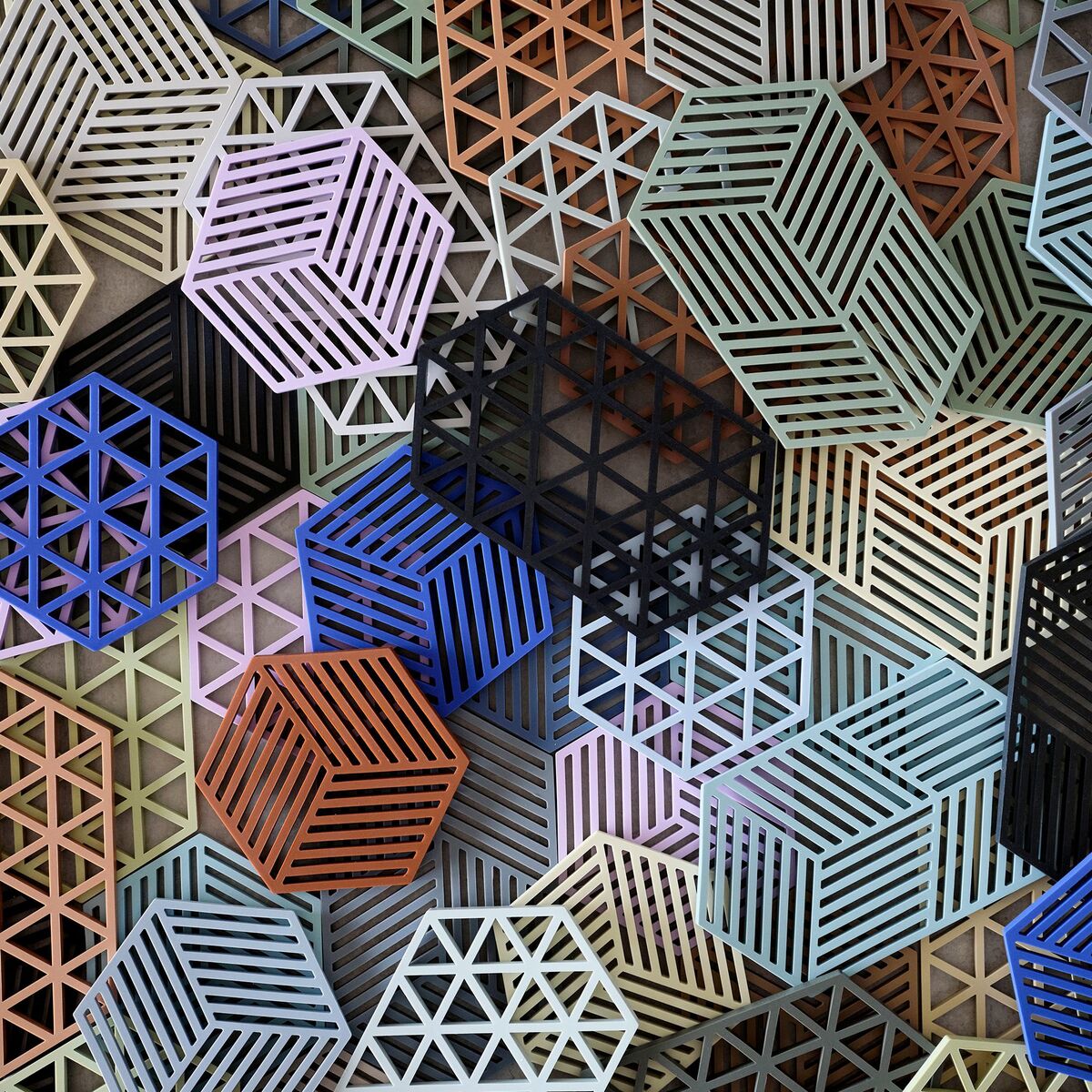 Hexagon gryteunderlag, indigo