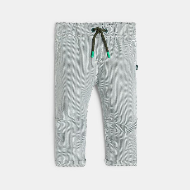 Pantalon modulable rayé vert bébé garçon Vert