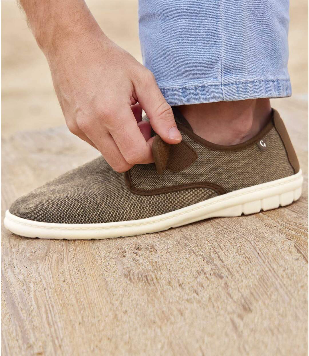 Mocassins Scratchés Toile Chinée Estivale