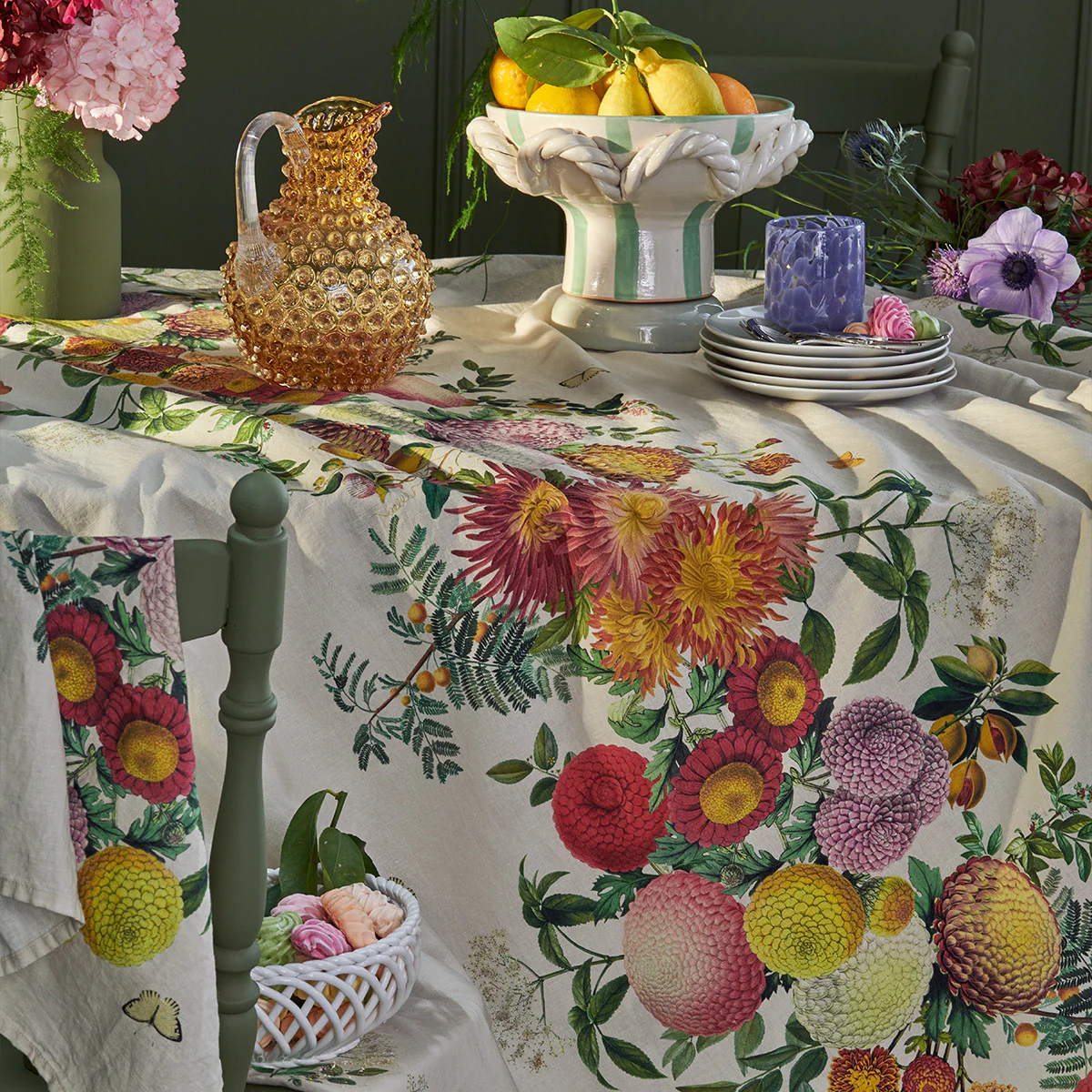 Nappe métis lin & coton multicolore 155x225 Garnier Thiebaut