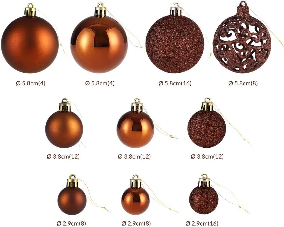 (100er Set) Christbaum Schmuck Weihnachtskugeln Deko Ornamente - Orange