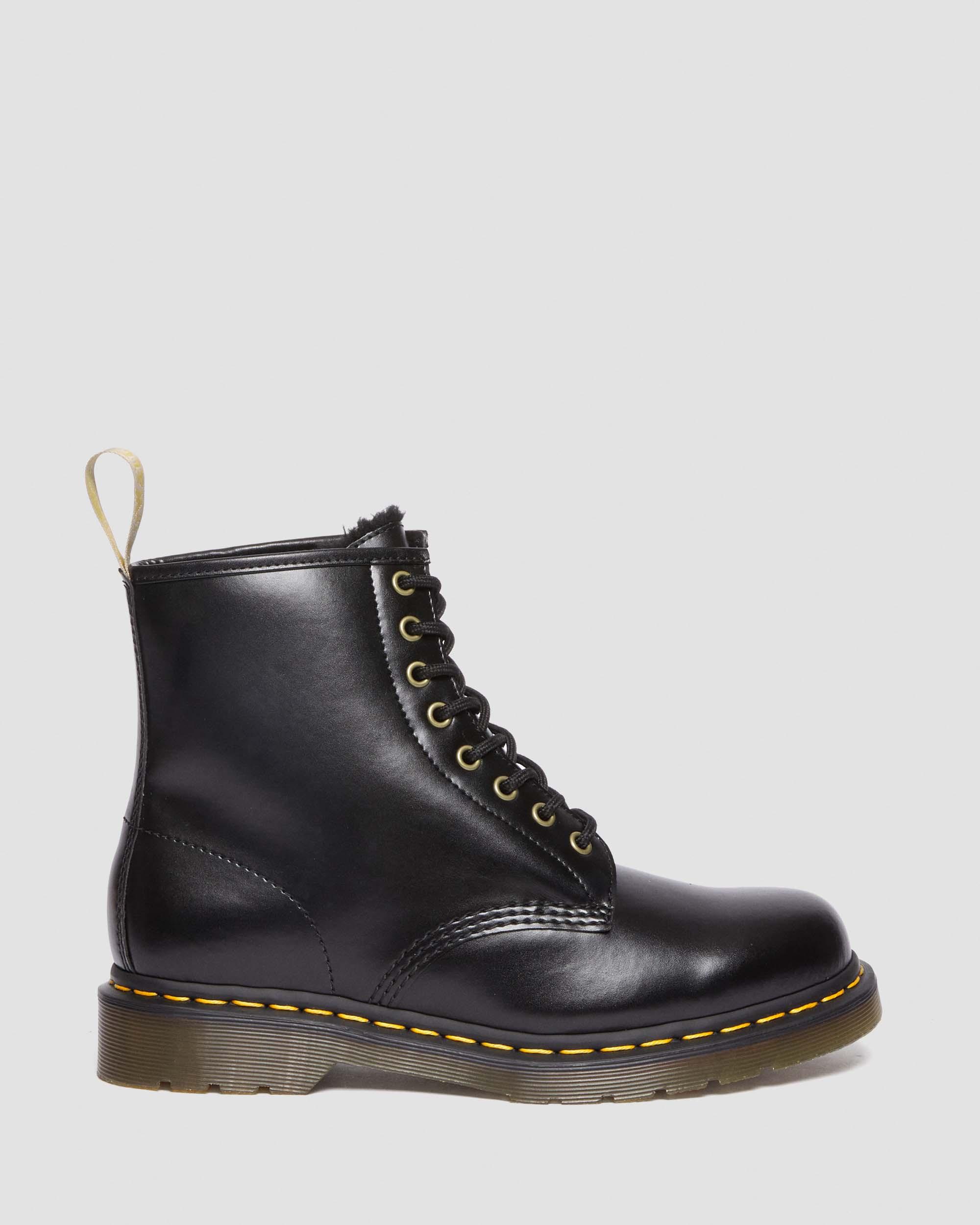 Vegan 1460 Faux Fur Lined Lace Up Boots