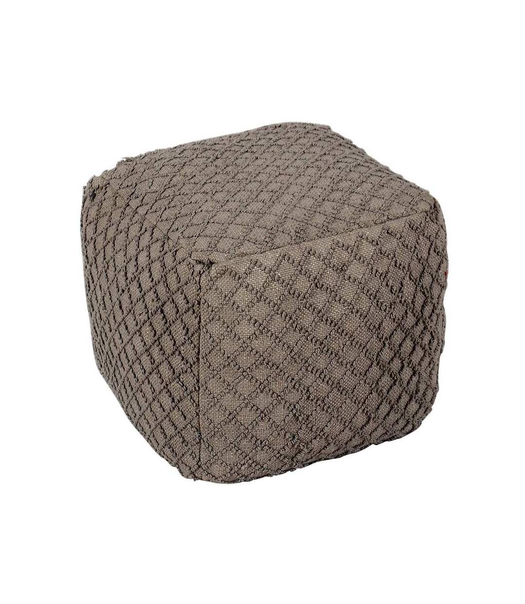 Paris Prix - Pouf Tissu Imprimé belgia 40cm Taupe