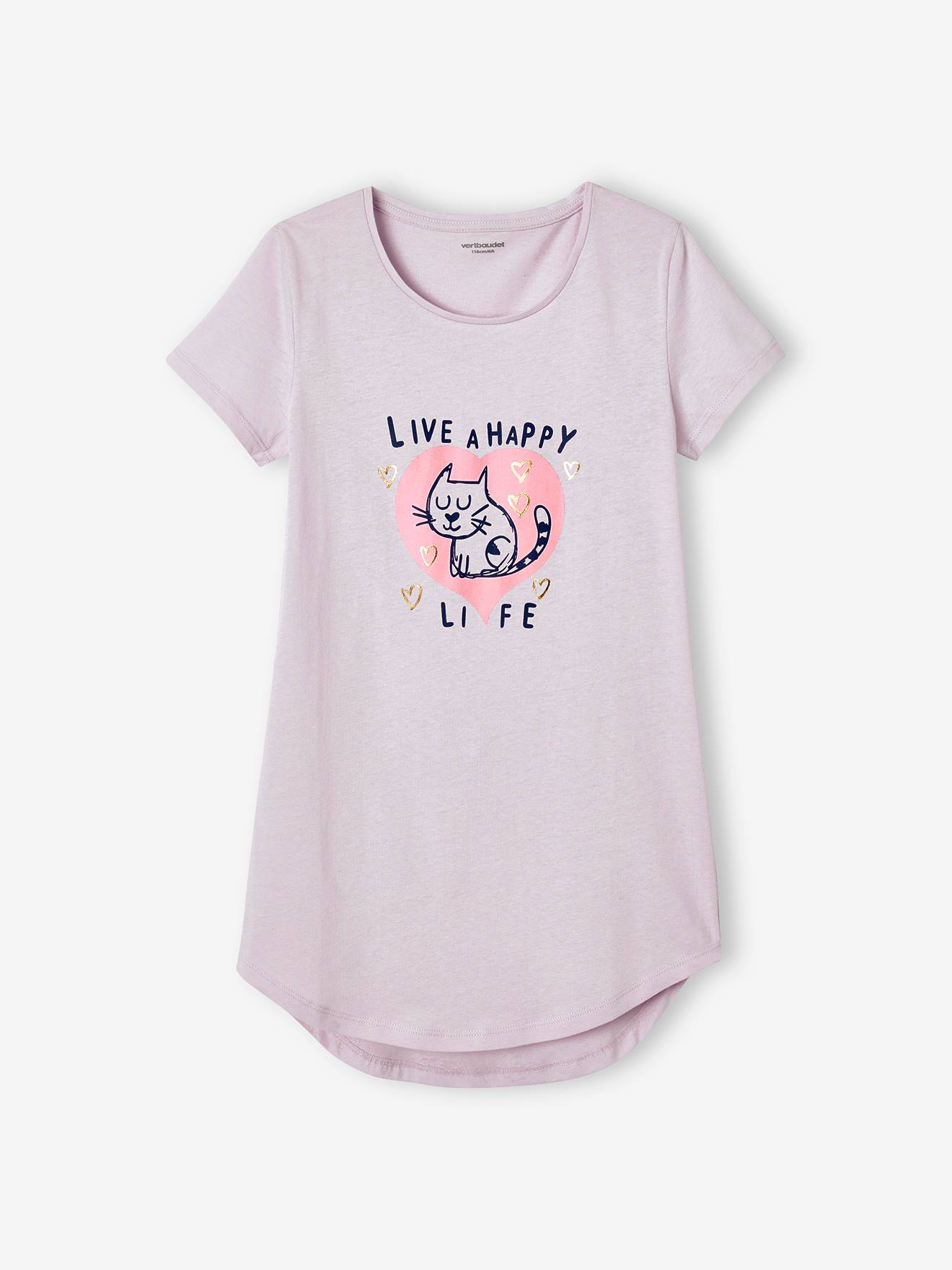 Conjunto de 2 camisolas com corações lilás em pó