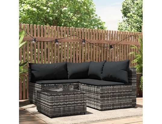 LES TENDANCES - Salon extérieur Salon de jardin-gris-3 places-63x63x0.4-485074