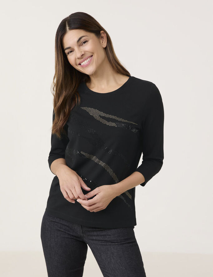 Gerry Weber T-SHIRT 3/4 SLEEVE Black