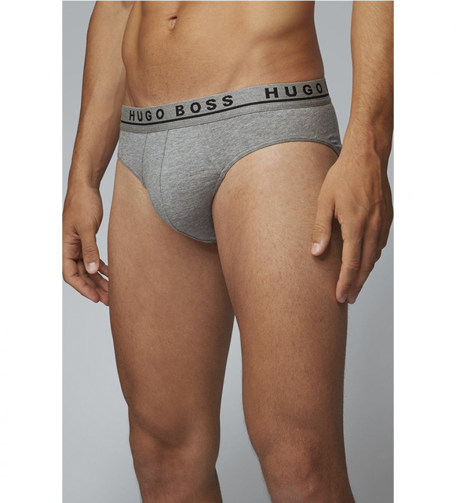 Pacote com 3 unidades BOSS Slip CO/EL 10146061 01 branco, cinza, preto