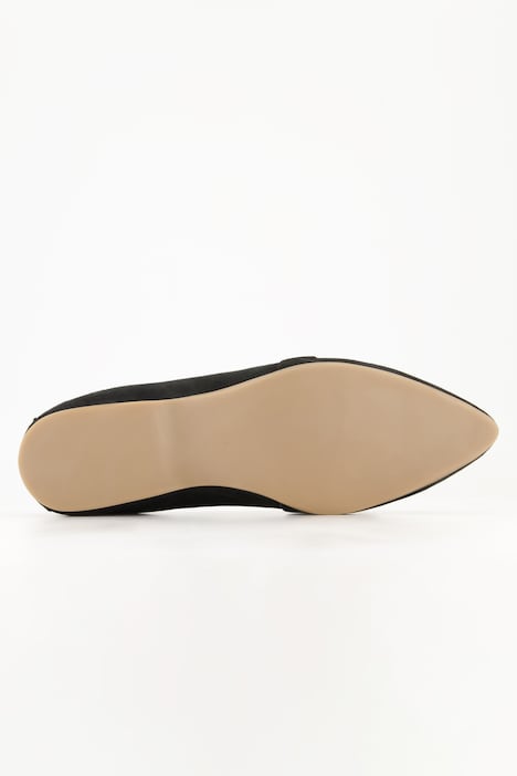 Leder-Ballerinas, Veloursleder, elastische Ferse, Weite H