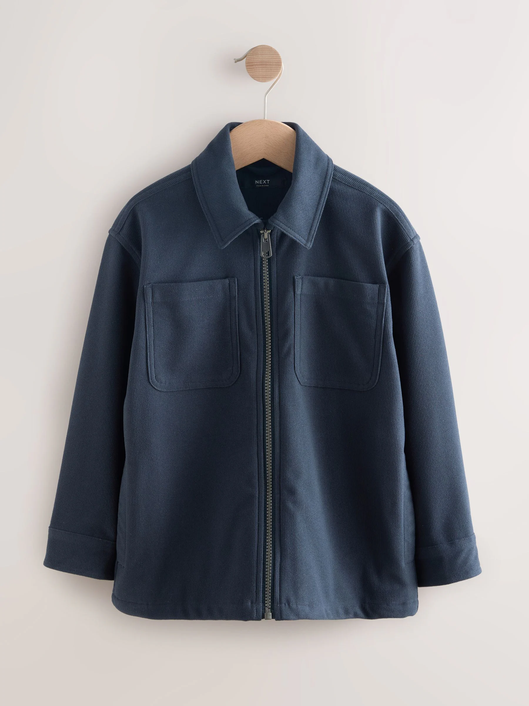 Marineblauw - Corduroy overshirt met rits (3-16jaar)