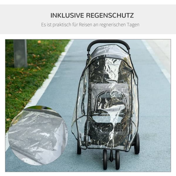 Pet Buggy Regntrekk Sikkerhetsbånd Oppbevaringskurv Sammenleggbar Små Hunder Oxford Grey