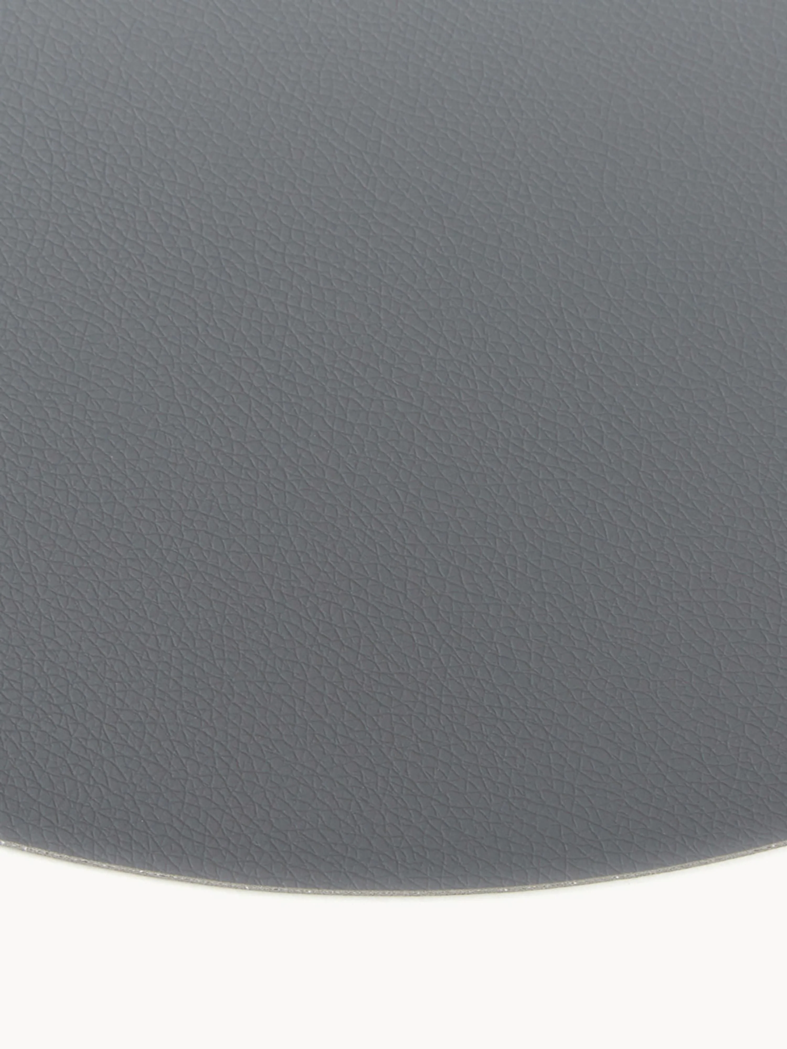 Ronde kunstleren placemats Pik, 2 stuks