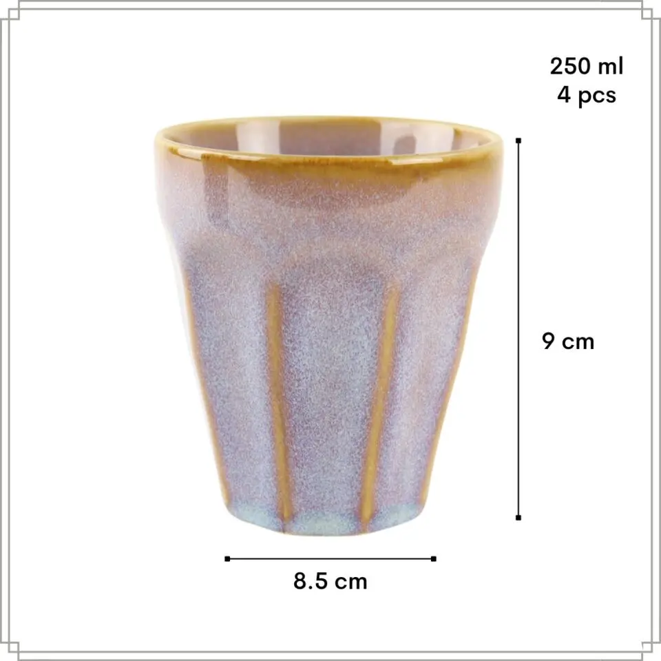 OTIX Koffie Kopjes 4 Stuks 250 ml Zonder Oor Koffietassen Porselein Hittebest...