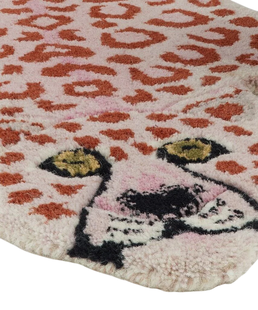 Doing Goods  Pinky Leopard gulvtæppe, Small - Pink