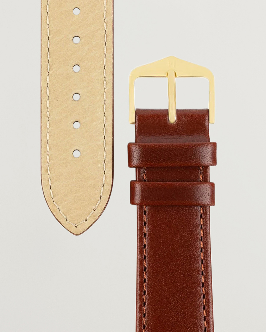 HIRSCH Osiris Calf Leather Watch Strap Mid Brown