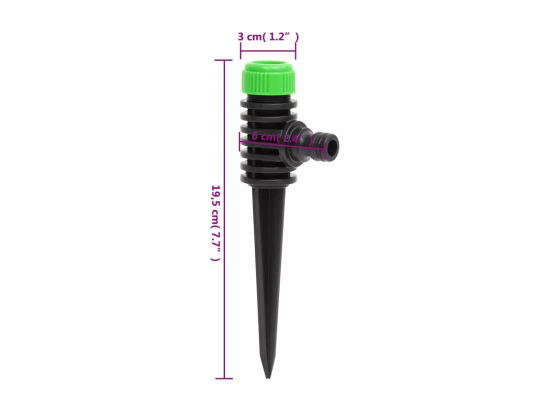Prolenta Premium - Arroseurs rotatifs 6 pcs vert et noir 3x6x19,5 cm ABS et PP