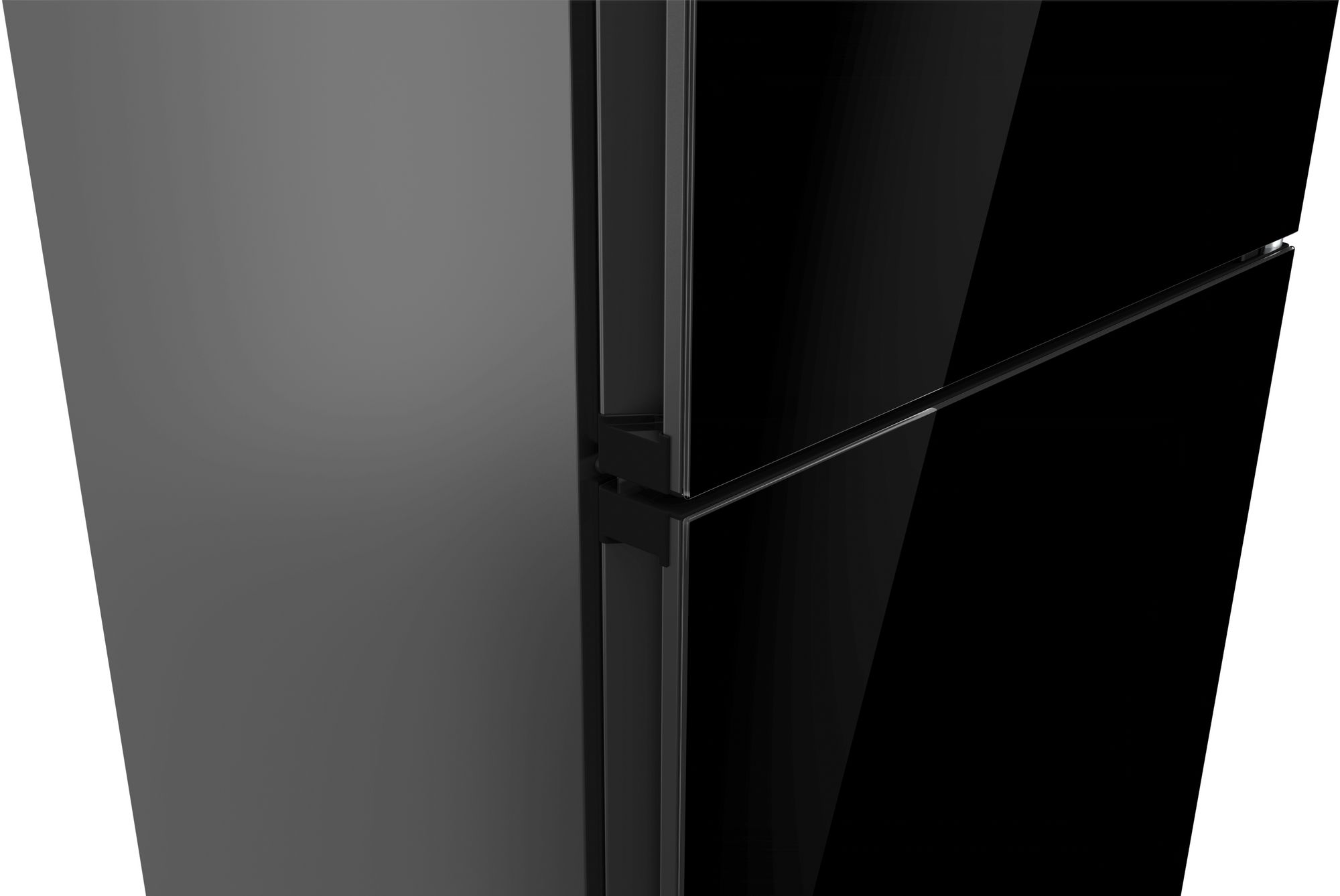 # PRODUTO RECONDICIONADO # Refrigerador Combinado Independente Série 6, Acabamento em Vidro 203 x 60 cm Preto KGN39LBCF-B
