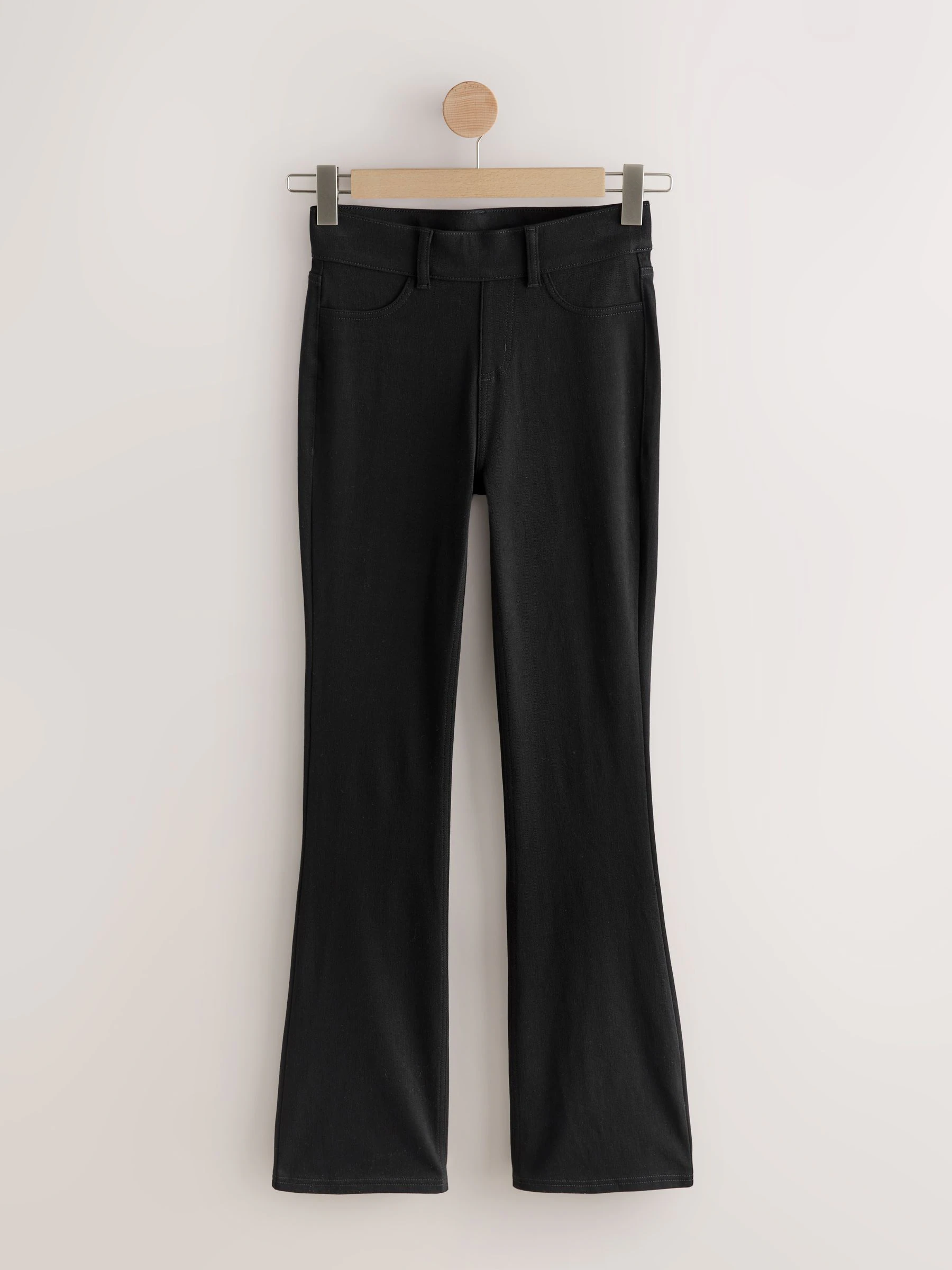 Zwart - Check Jersey Bootcut Leggings