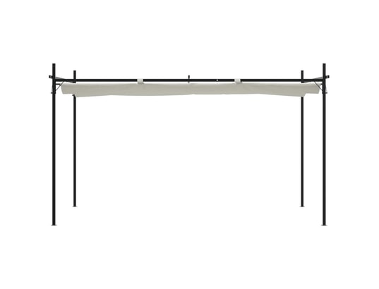 VIDAXL - Pergola avec toit rétractable crème 395x292x230 cm