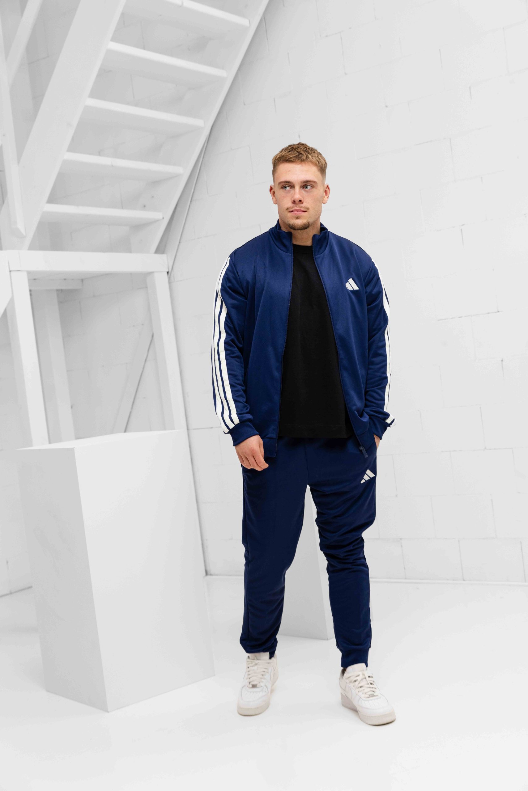 Adidas French Terry Trainingspak Heren Donkerblauw