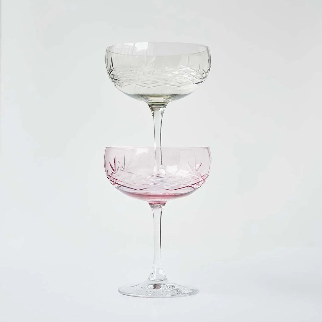Frederik Bagger  Crispy Topaz Gatsby champagneskåle, pink, 2 stk - 33 cl