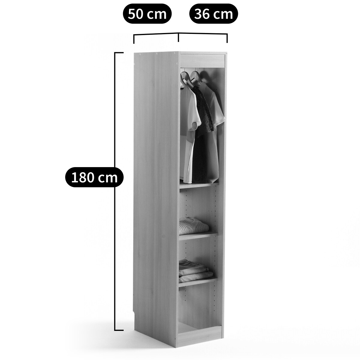 LA REDOUTE INTERIEURS<br>Módulo de vestir, guarda-roupa + 3 prateleiras, Construir