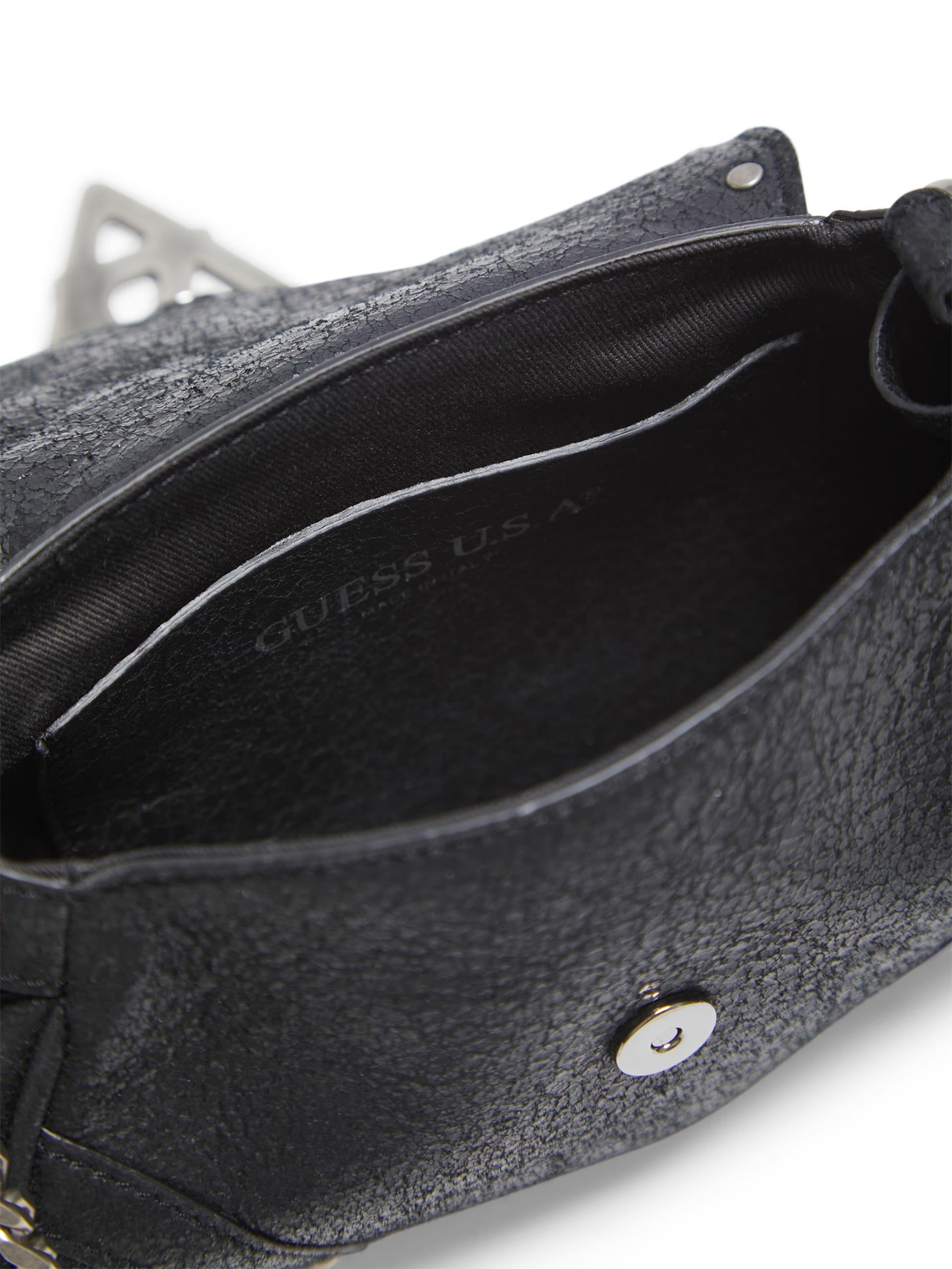 mini bolsa fashion em couro craquelado