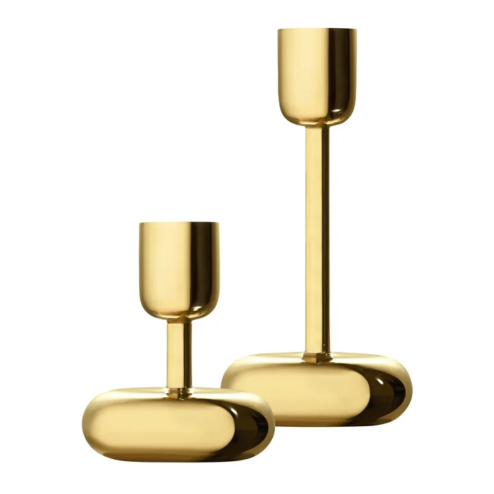 Iittala - Nappula Kerzenständer, 2er-Set, 107 183 mm, Messing