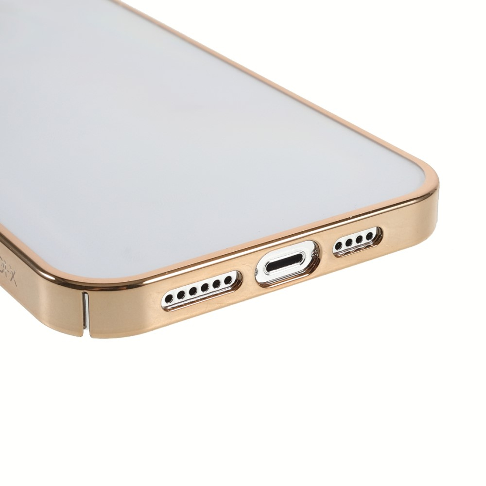 iPhone 13 Pro Hardcase Hülle mit Galvanisiertem Rahmen - Gold / Transparent