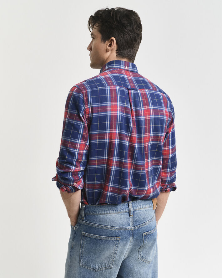 Gant REG FLANNEL CHECK SHIRT Persian blue