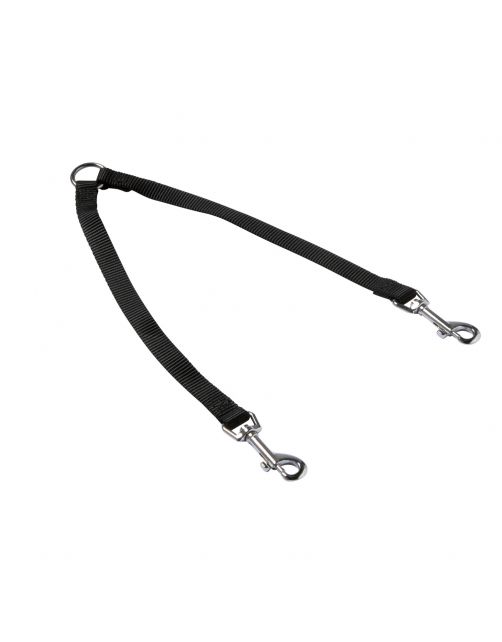 Adori Koppelstel Nylon Zwart - Duo hondenriem