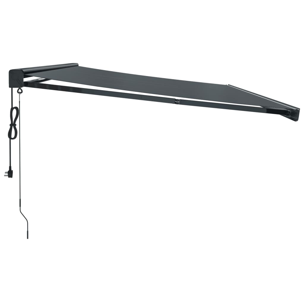 Auvent rétractable anthracite 5x3 m tissu et aluminium