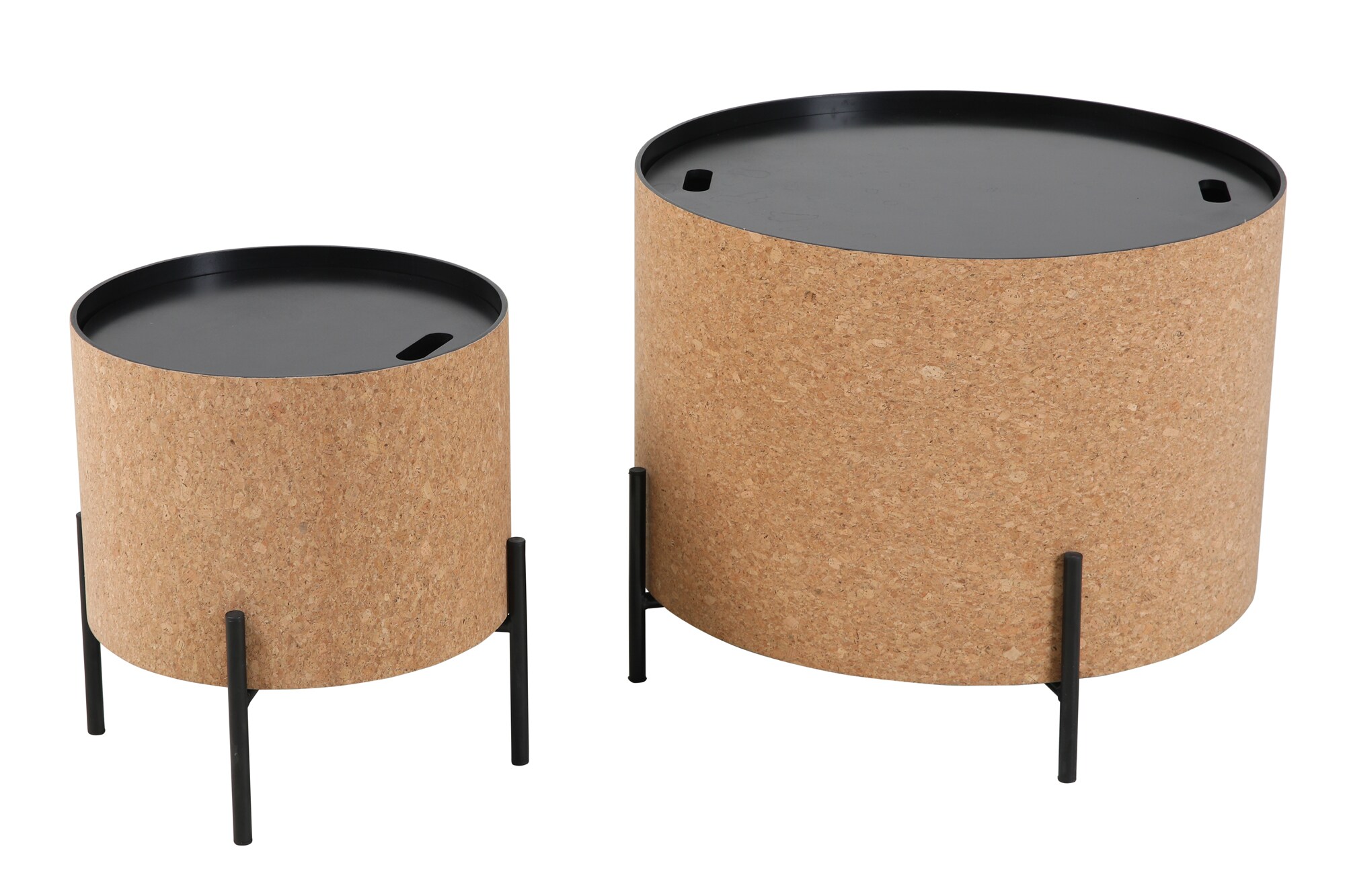 2er Set Beistelltisch Cork Couchtisch Wohnzimmertisch Sofatisch Kaffeetisch