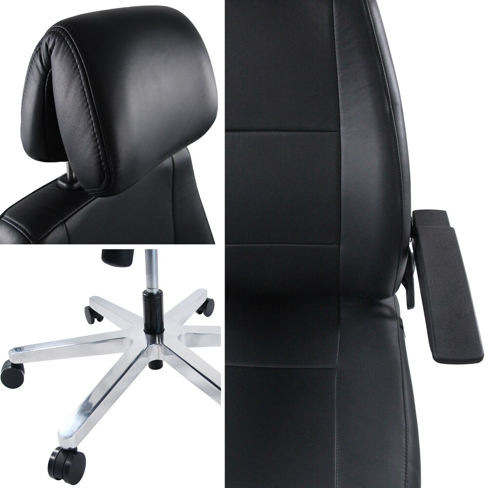 XXL Drehstuhl 24 HOURS Leder mit abklappbaren Armlehnen hjh OFFICE