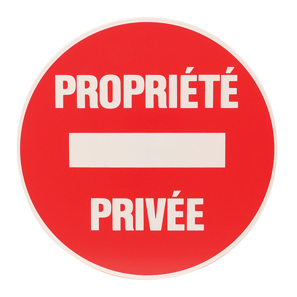 Panneau propriété privée diamètre 30 cm polystyrène antichoc