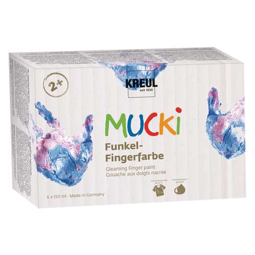 KREUL MUCKI Funkel-Fingerfarbe, 6er Set