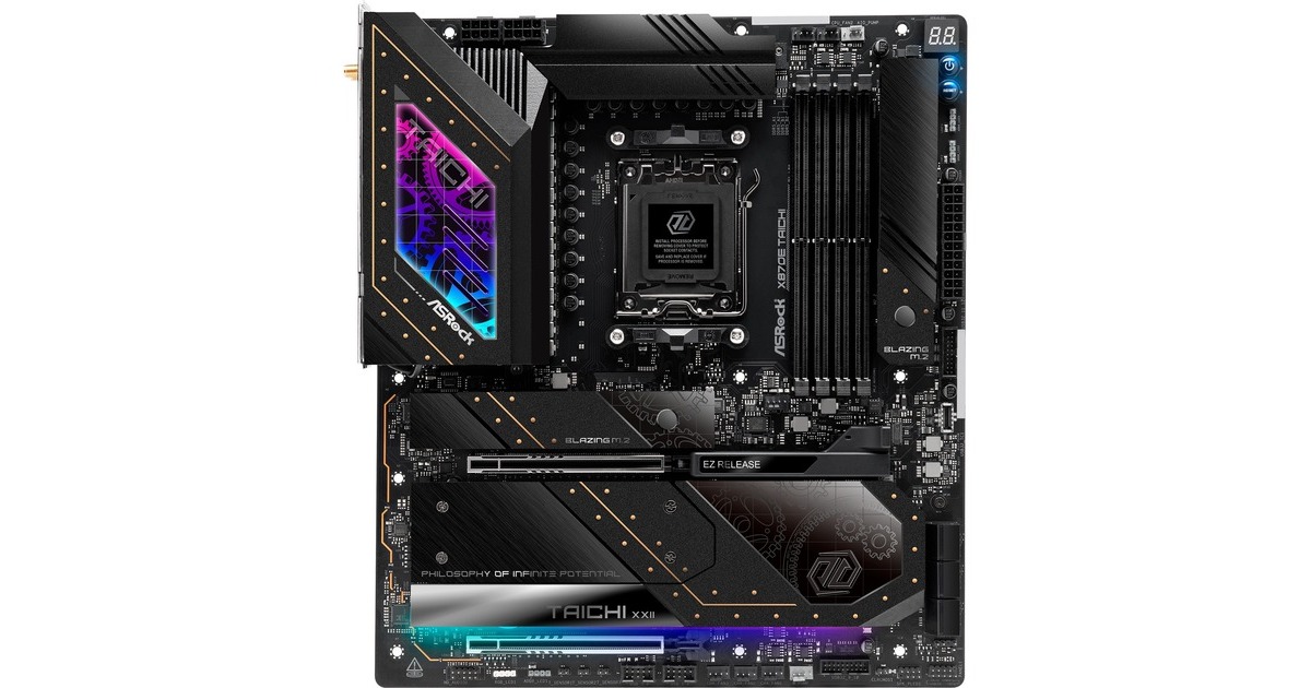 ASRockX870E Taichi socket AM5 moederbord  (RAID, 5 Gb-LAN, WLAN, BT, E-ATX)