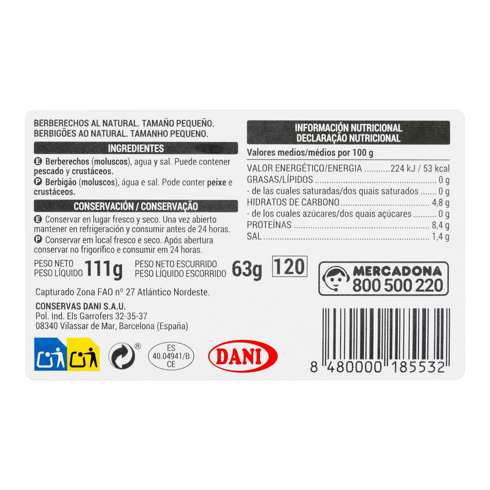 Coques naturelles S Hacendado