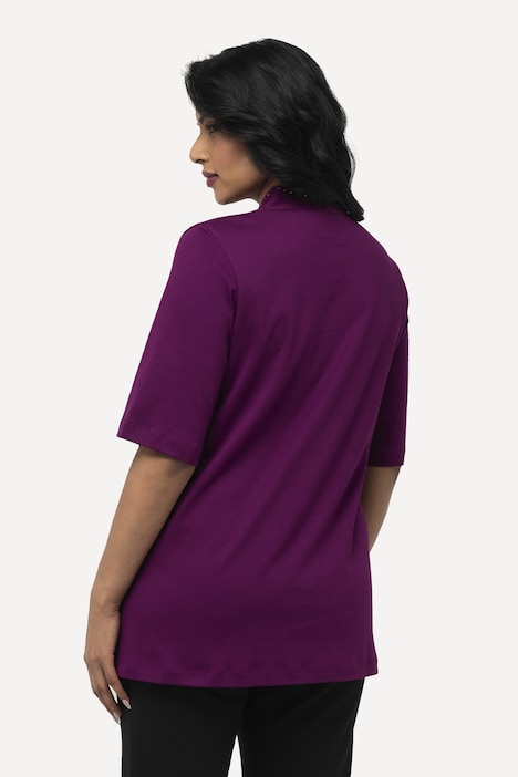 T-Shirt, Pima Cotton, A-Linie, Kelchkragen, Halbarm