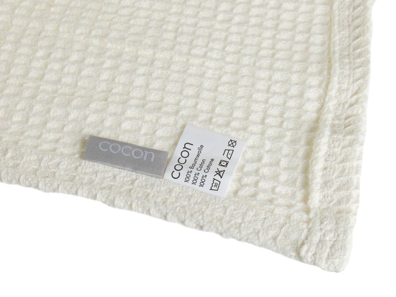 COCON Decke Waffeltuch 150 x 200 cm, Ecru Komfortable und luftdurchlässige Decke aus Baumwolle