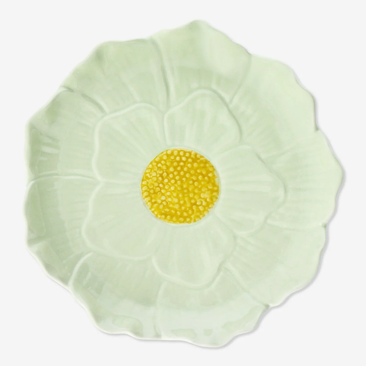 Grøn blomstertallerken