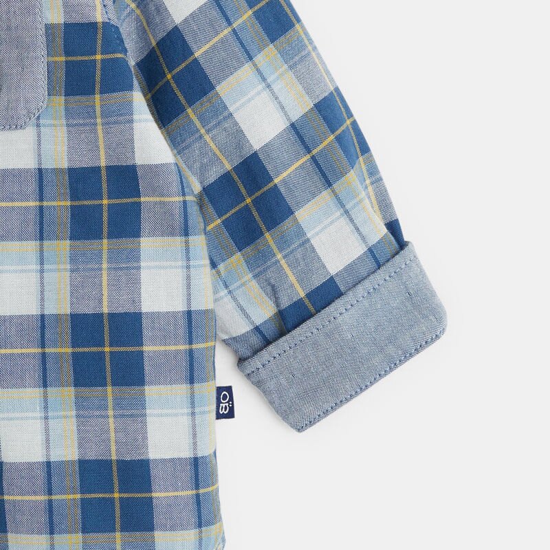 Chemise à carreaux bleue bébé garçon Bleu