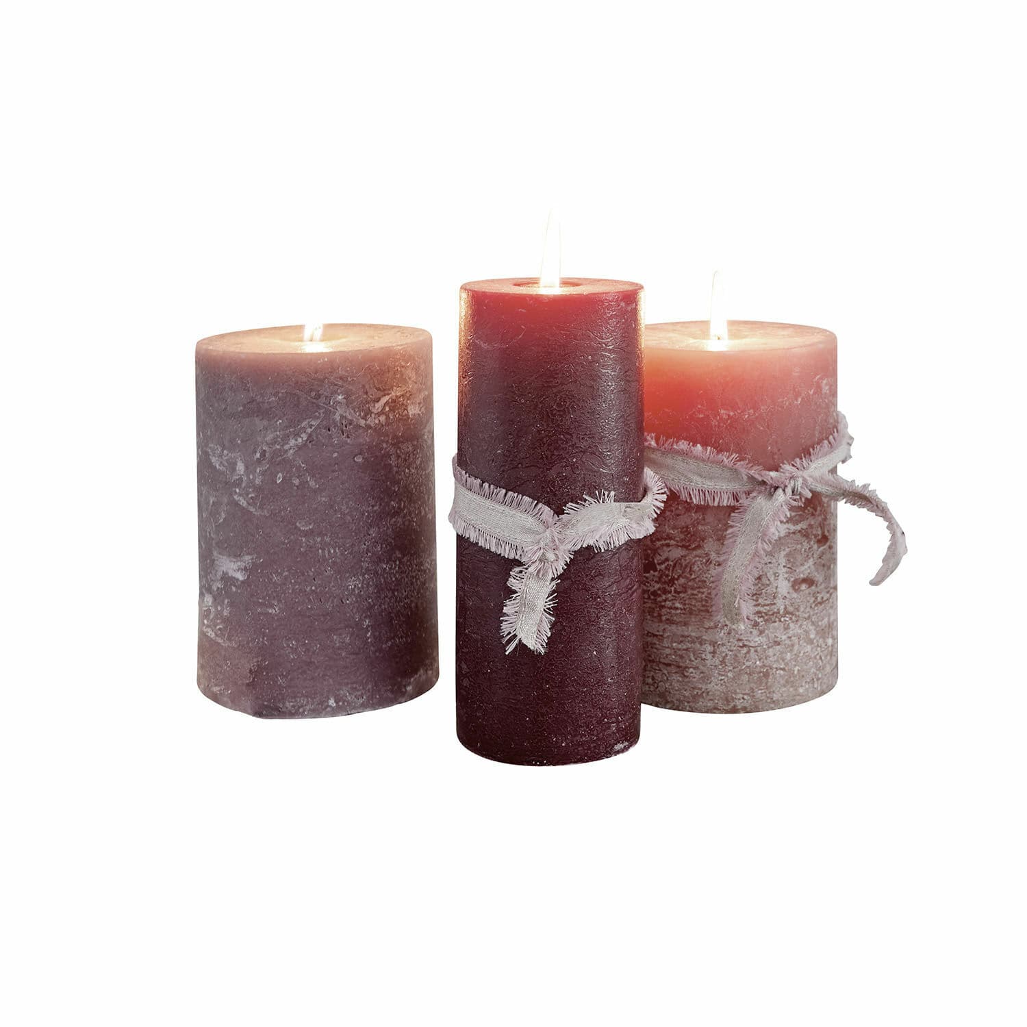 Kerze 3er Set Salis rosa