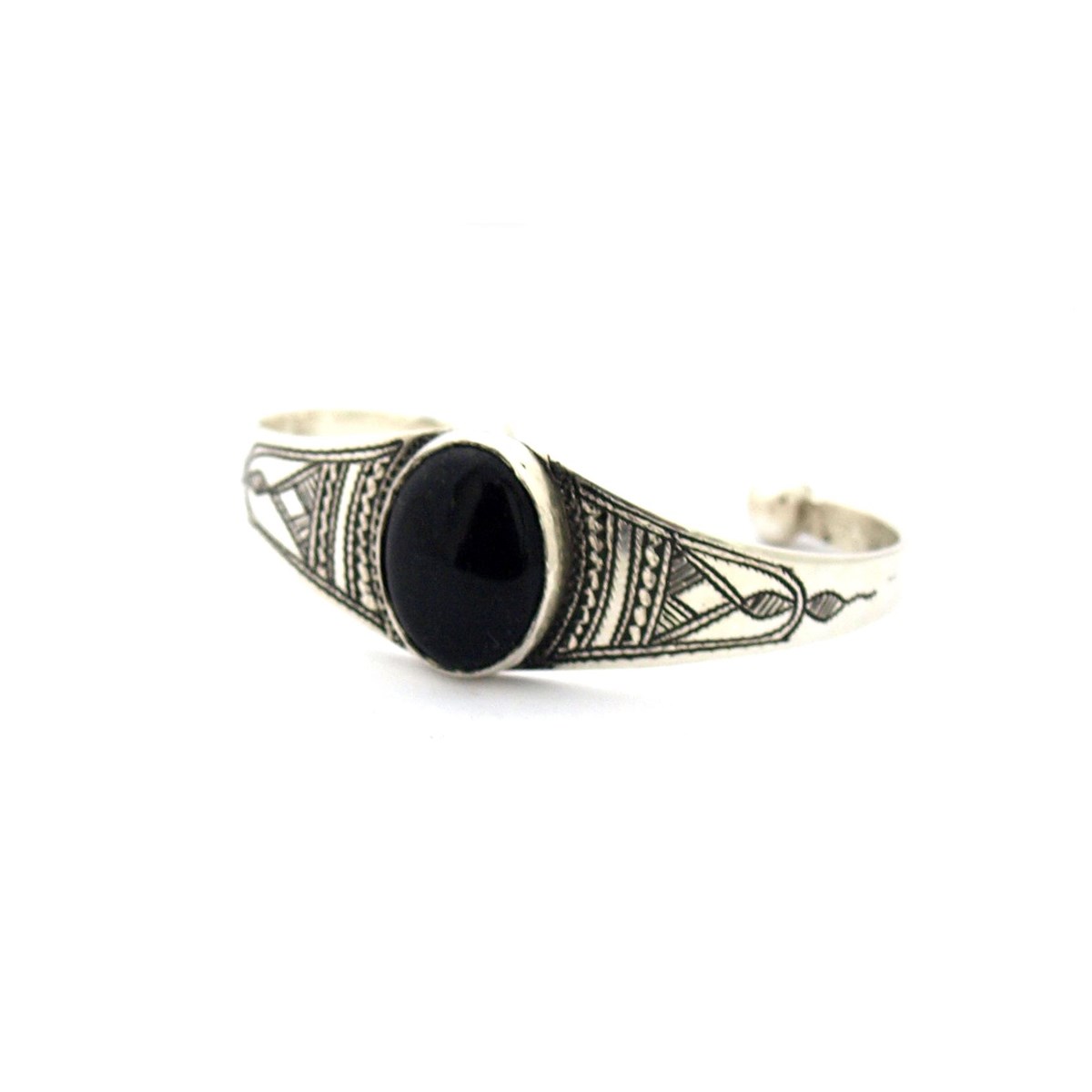 Bracelet rigide touareg agat noire
